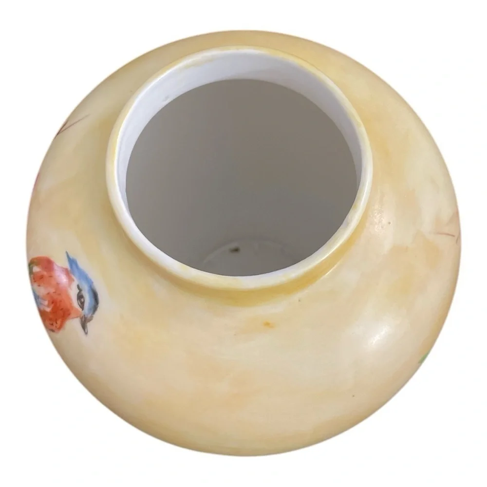 Hand-Painted Heinrich Bird & Floral Porcelain Vase Signed E.C. Carpaccio 6